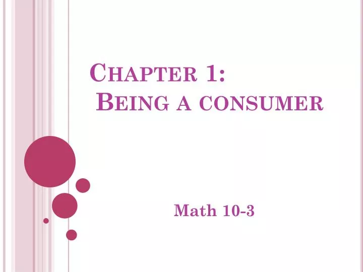 chapter 1 being a consumer