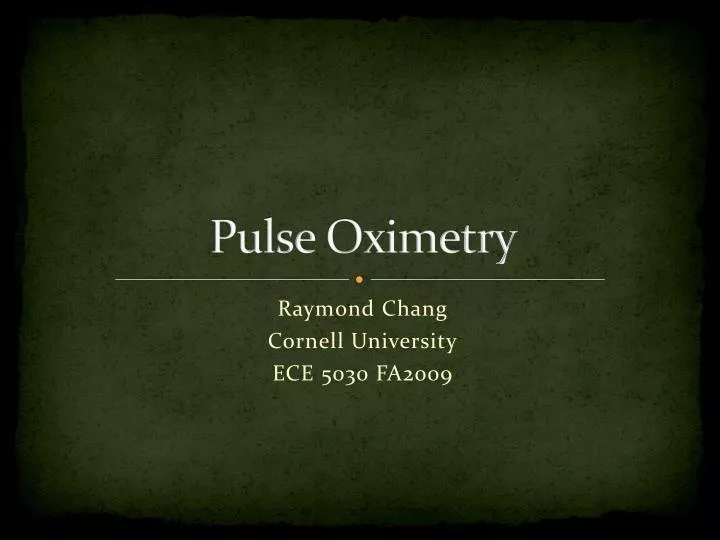 pulse oximetry