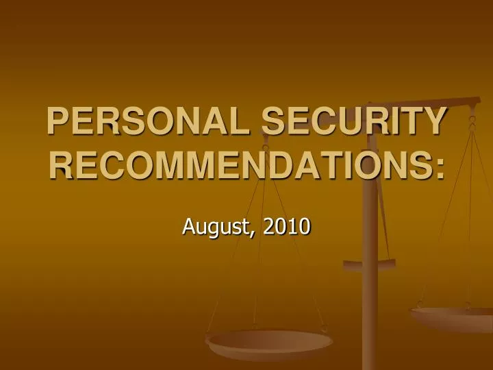 personal security recommendations