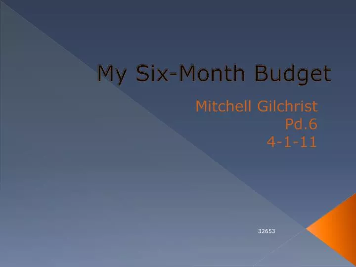 my six month budget