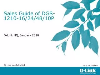 Sales Guide of DGS-1210-16/24/48/10P