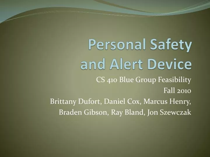 personal safety and alert device