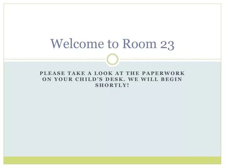 welcome to room 23