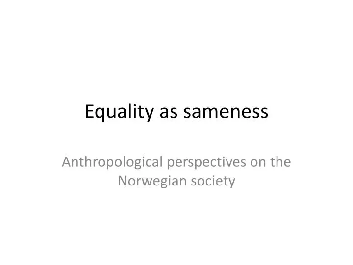 equality as sameness