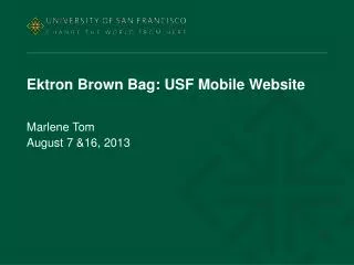 Ektron Brown Bag: USF Mobile Website