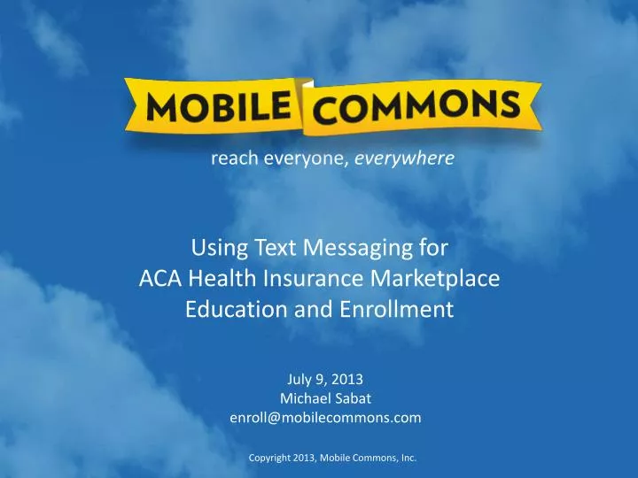 using text messaging for aca health insurance marketplace education and enrollment