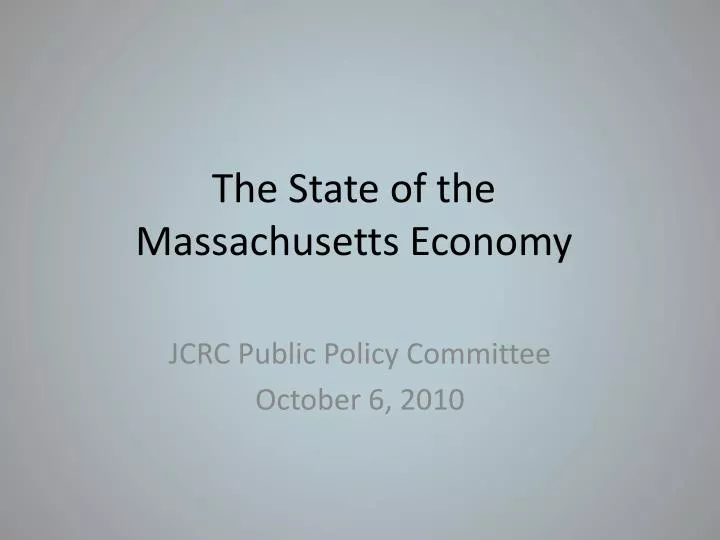 the state of the massachusetts economy