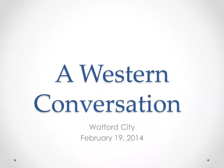 a western conversation