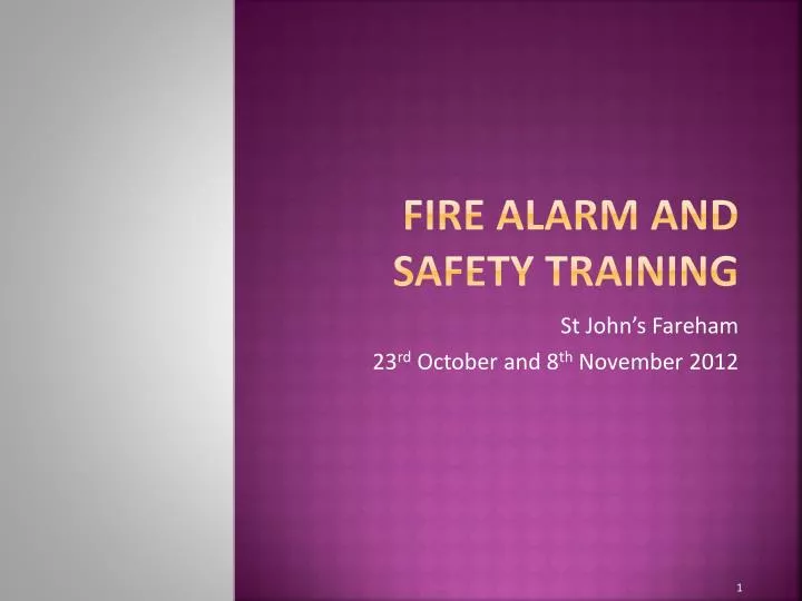 fire alarm and safety training