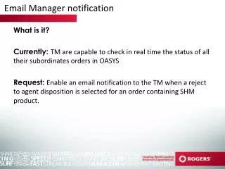 Email Manager notification