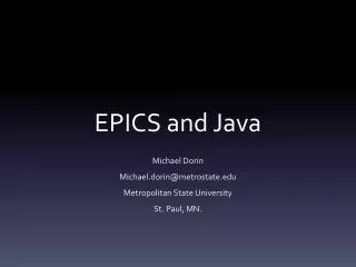 EPICS and Java
