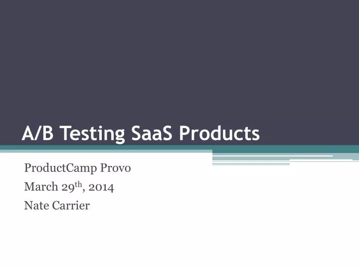 a b testing saas products