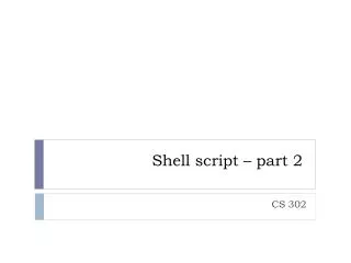 Shell script – part 2