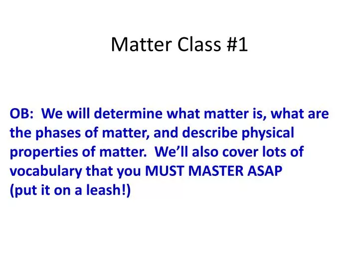 matter class 1