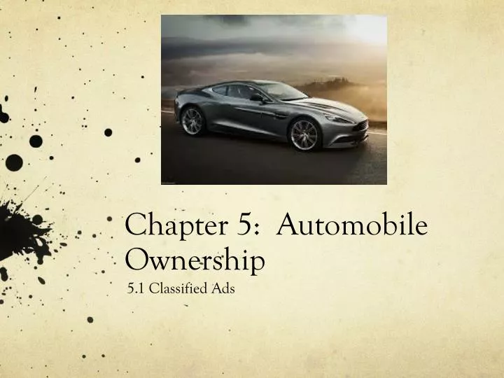 chapter 5 automobile ownership