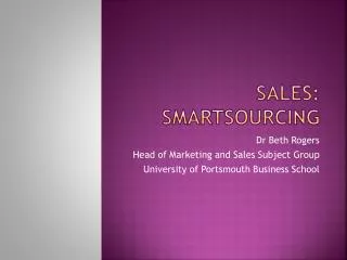 Sales: smartsourcing