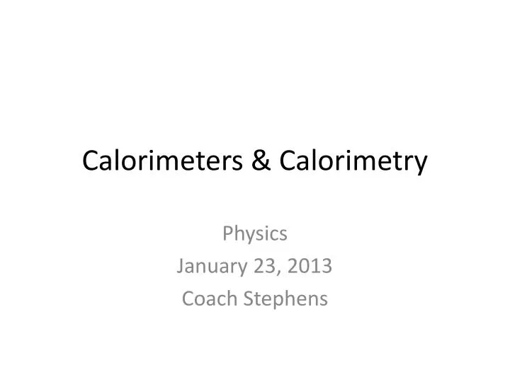 calorimeters calorimetry