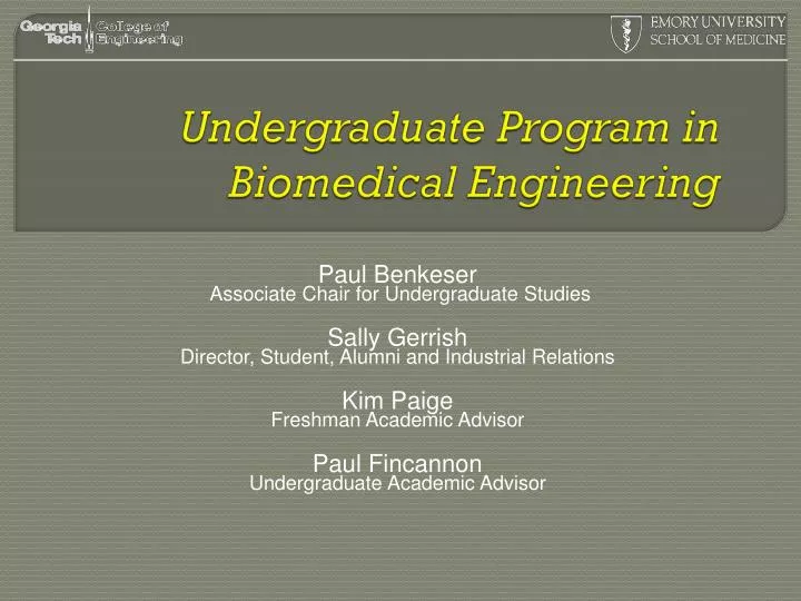 undergraduate program in biomedical engineering