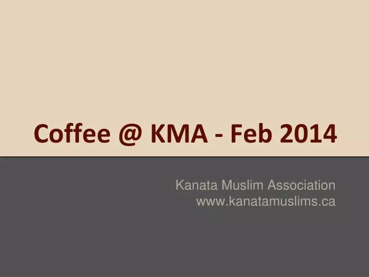 coffee @ kma feb 2014