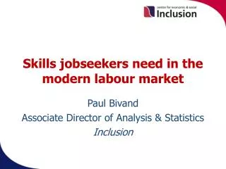 Skills jobseekers need in the modern labour market