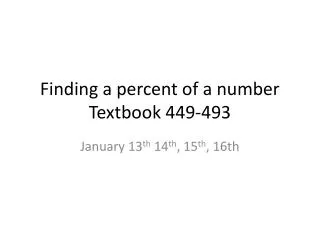 Finding a percent of a number Textbook 449-493