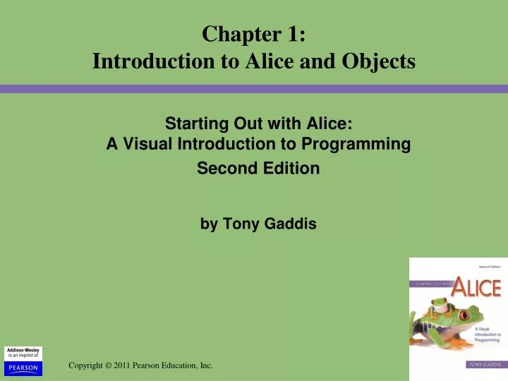 starting out with alice a visual introduction to programming second edition by tony gaddis