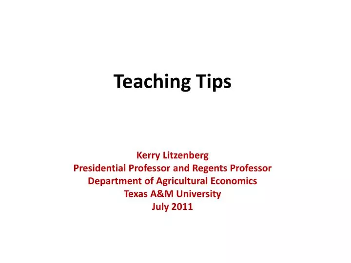teaching tips