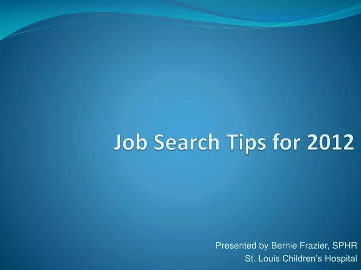 job search tips for 2012