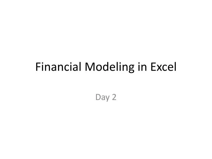 financial modeling in excel