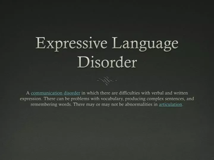 expressive language disorder