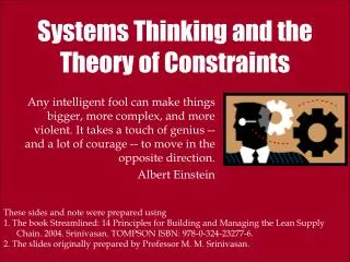 Systems Thinking and the Theory of Constraints