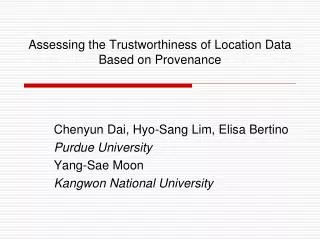 Assessing the Trustworthiness of Location Data Based on Provenance