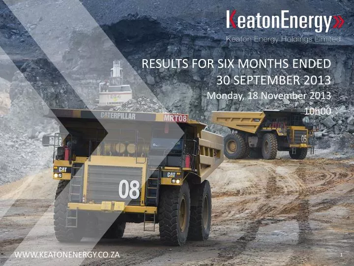 results for six months ended 30 september 2013