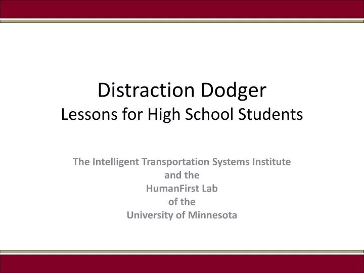 distraction dodger lessons for high school students