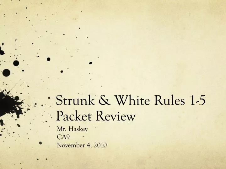 strunk white rules 1 5 packet review