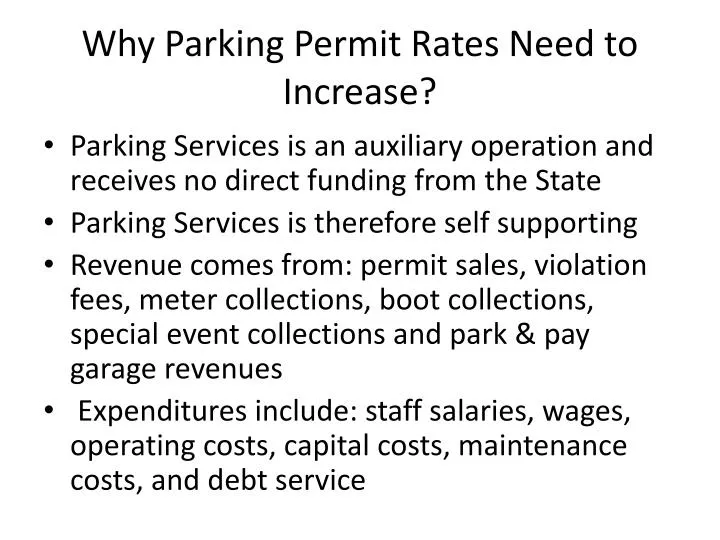 why parking permit rates need to increase