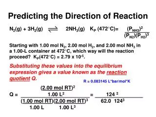 Predicting the Direction of Reaction