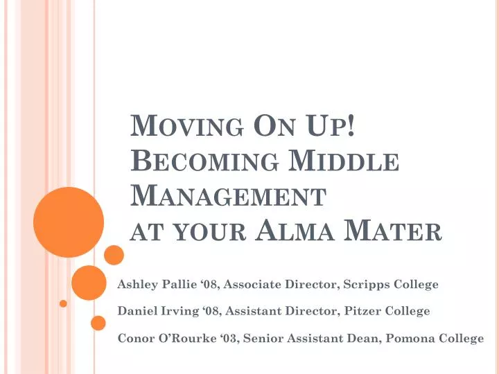 moving on up becoming middle management at your alma mater