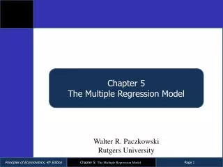 Chapter 5 The Multiple Regression Model