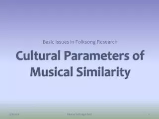 Cultural Parameters of Musical Similarity