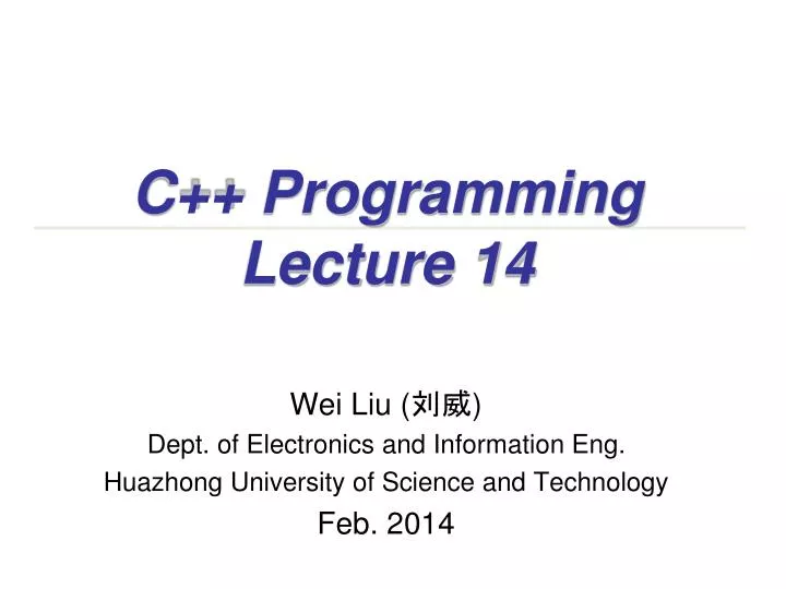 c programming lecture 14
