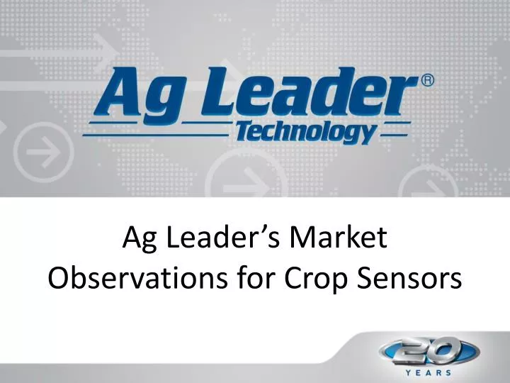 ag leader s market observations for crop sensors