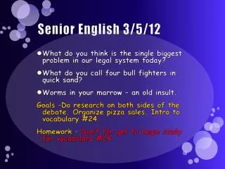 Senior English 3/5/12