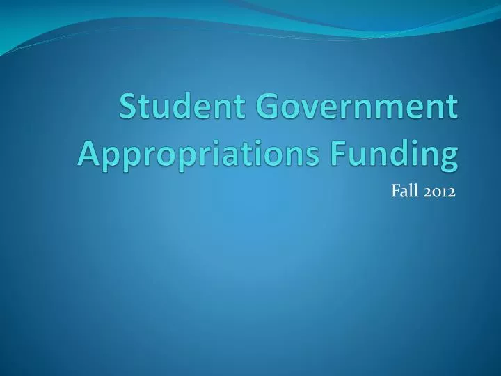 student government appropriations funding