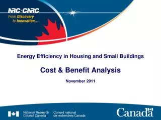 Energy Efficiency in Housing and Small Buildings Cost &amp; Benefit Analysis