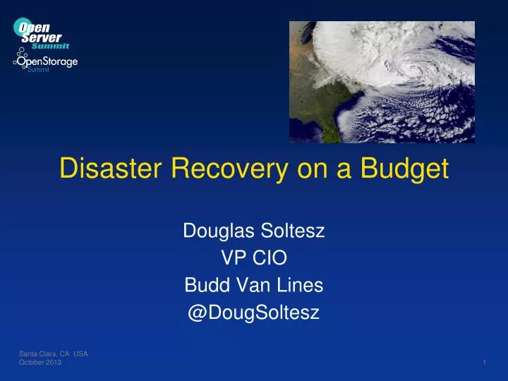 disaster recovery on a budget