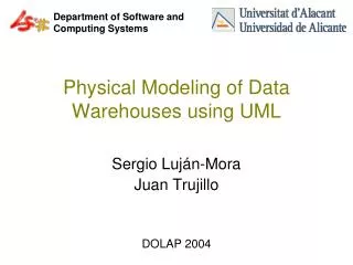 Physical Modeling of Data Warehouses using UML