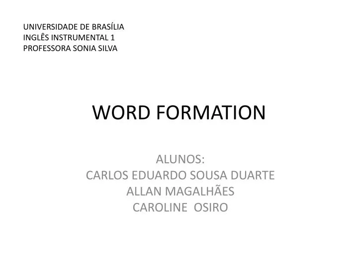 word formation