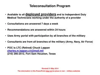 Teleconsultation Program