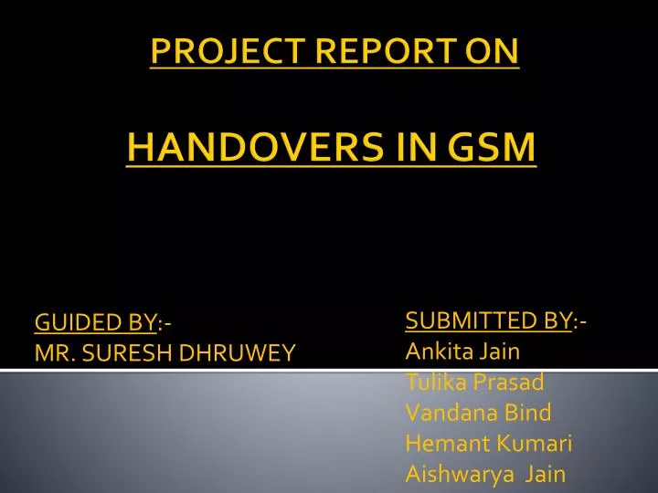 project report on handovers in gsm